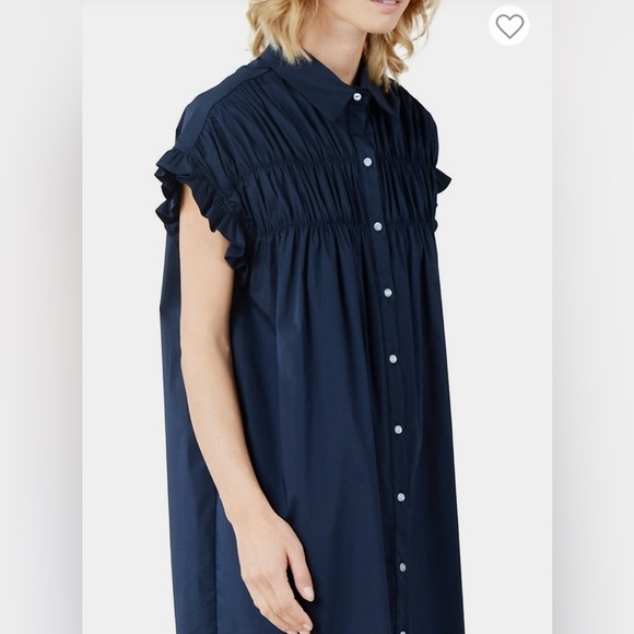 Molly Bracken Smock Dress cotton navy blue Lili Sidonio Collection medium - Picture 2 of 12